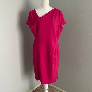 LK Bennett London pink asymmetrical dress size 14